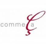 “comme ca” logo; stylized script letters “c” and “a”, rest in plain type.
