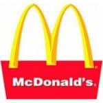 McDonalds golden arches logo above name.