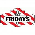 TGI Fridays logo with bold black lettering.
