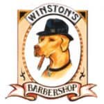 Dog with hat, collar, and cigar.
