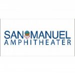 San Manuel Amphitheater logo with bear and tree above M.