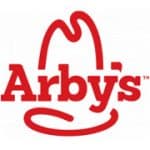 Arbys wordmark with stylized cowboy hat outline above.