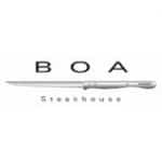 BOA Steakhouse logo with steak knife between words.