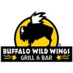 Buffalo Wild Wings logo with winged buffalo and restaurant name.