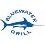 Bluewater Grill logo with marlin and curved text.