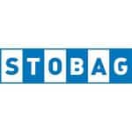 STOBAG logo with alternating rectangular backgrounds.