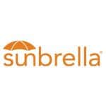 Sunbrella logo with umbrella graphic over first three letters.