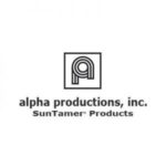 Alpha Productions SunTamer logo with stylized "a" above name.