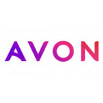 AVON logo with gradient lettering.