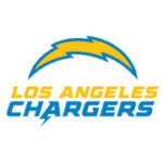 Chargers logo with lightning bolt above team name.