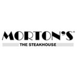 Mortons The Steakhouse logo with two horizontal lines.